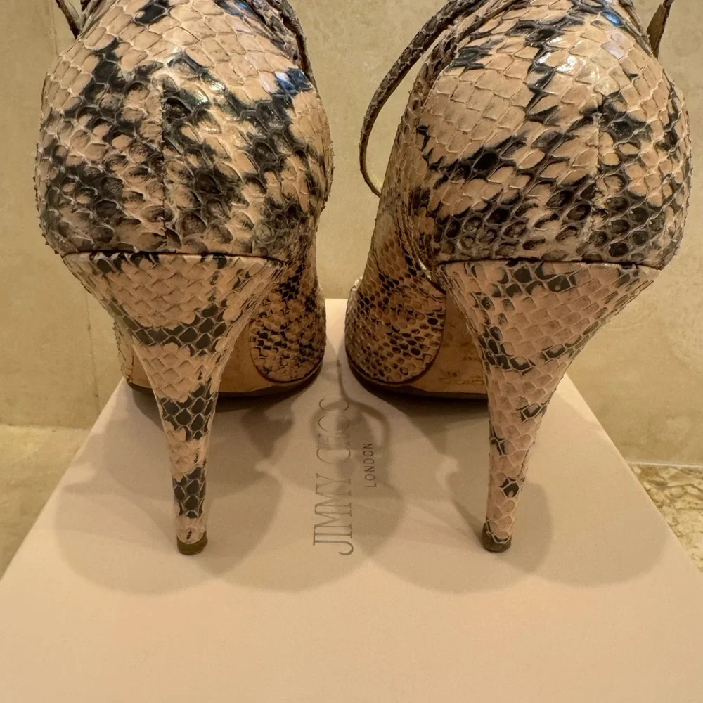 Jimmy Choo Pink Python Snake Skin Shoes - Picture 5 of 6